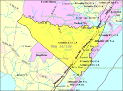 Census Bureau map of Upper Township, New Jersey