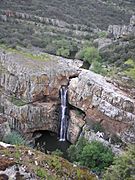 Cimbarra waterfall- Aldeaquemada.Mountain range-"Sierra Morena". Spain