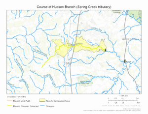 Course of Hudson Branch (Spring Creek tributary)