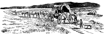 Covered Wagon on Trail sketch
