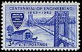 Engineering Centennial 3c 1952 issue U.S. stamp