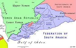 Location of Upper Aulaqi Sheikhdom