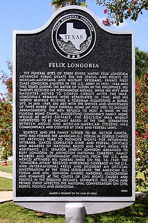 Felix Longoria Historical Marker Three Rivers