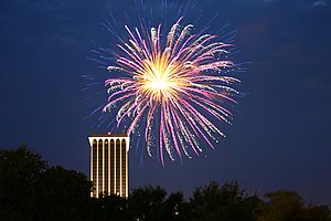 Fireworks in downtown columbus, ga