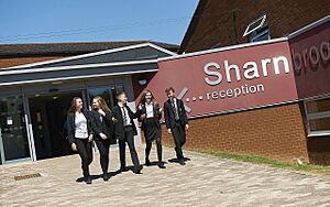 Front entrance to Sharnbrook School.