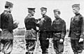 General Pershing decorates General MacArthur with the Distinguished Service Cross