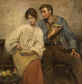 George William Joy - A dinner of herbs