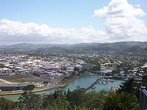 Central and northeastern Gisborne viewed from Kaiti Hill
