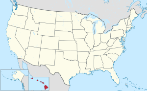 Map of the United States highlighting Hawaii