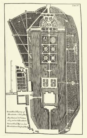 Hirschholm Slot og Have 1749 (Laurids de Thurah)