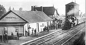 Innisfail, Alberta railway station in the 1890s