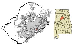 Location in Jefferson County and the state of Alabama before annexation