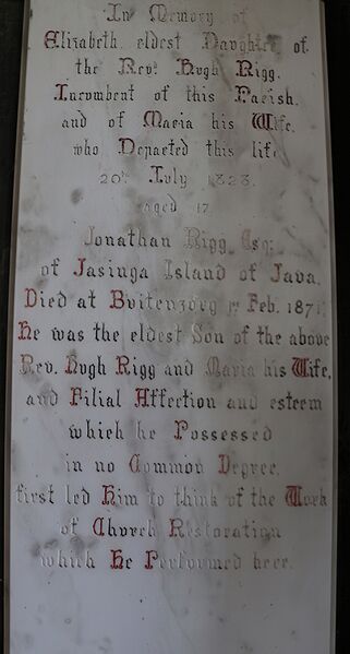 Jonathan Rigg memorial stone