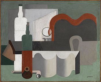 Le Corbusier, 1921, Nature morte, oil on canvas, 54 x 81 cm, Musée National d'Art Moderne