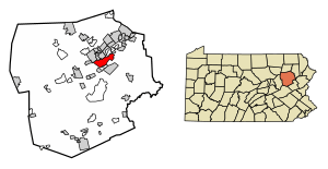 Location in Luzerne County, Pennsylvania