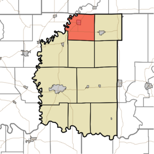 Location of Elmore Township in Daviess County