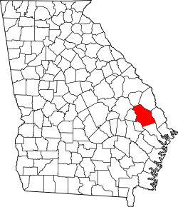 Location in Bulloch County and the state of Georgia