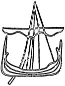 Illustration of an inscribed sailing vessel on Maughold IV
