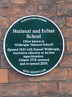 National School Blue Plaque, Barton-upon-Humber