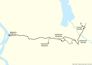 Norilsk railway map full 2019-10