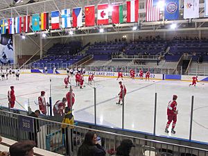 Olympic hockey game peaks arena