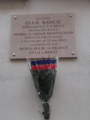 Plaque commemorative Olga Bancic 114 rue du Chateau Paris 14