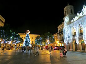 Plaza de Armas de San Juan during Christmas