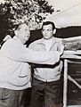 Press photo of James Dunn and David Janssen in The Fugitive, 1963 (front) (cropped)
