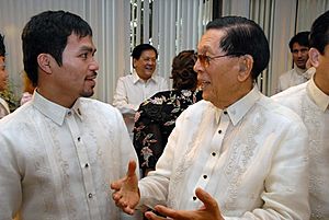 Rep. Manny Pacquiao with Juan Ponce Enrile