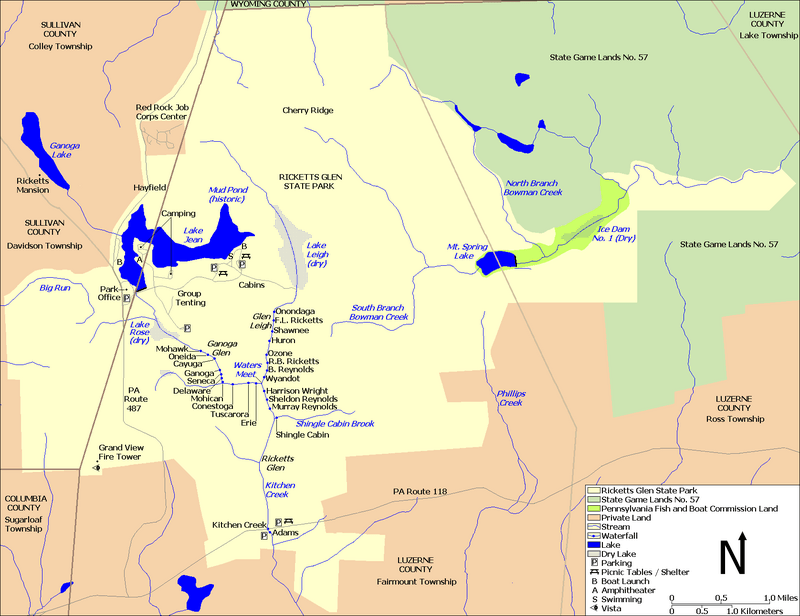 Ricketts Glen State Park Map