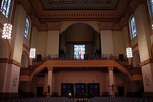 Saints Peter & Paul Cathedral (Indianapolis, Indiana), interior, rear of nave and organ loft