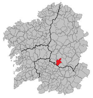 Situation of Pantón within Galicia