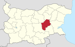 Location of Sliven Province in Bulgaria