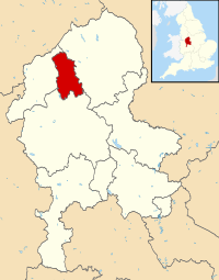 Stoke-on-Trent shown within Staffordshire and England