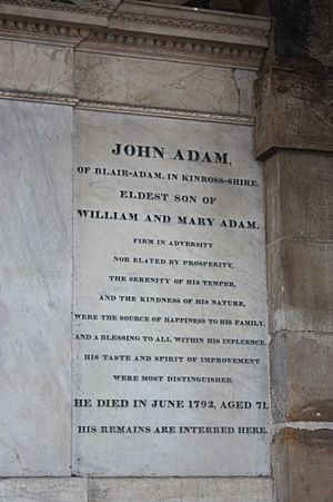 The grave of John Adam, architect, in the Adam mausoleum, Greyfriars Kirkyard