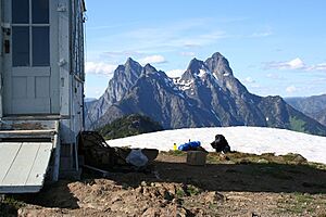 The view of Hozomeen Mountain from Desolation Peak