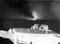 View forward from USS Columbia (CL-56) during Battle of Empress Augusta Bay 1943