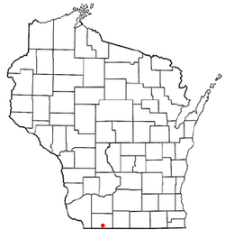 Location of Monticello, Wisconsin