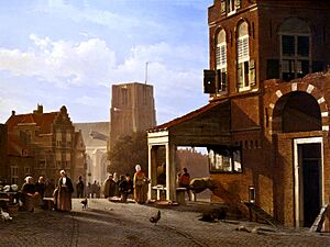 WLANL - Sandra Voogt - De vismarkt van Woudrichem, ca. 1850