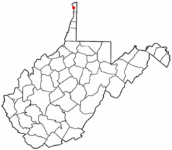 Location of New Cumberland, West Virginia