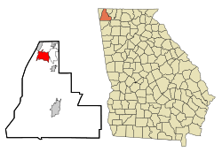 Location in Walker County and the state of Georgia