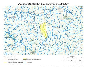 Watershed of Britton Run (East Branch Oil Creek tributary)
