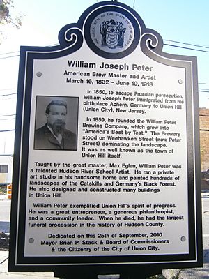 William Peter historical marker-Hudson Ave & Peter Street-Union City