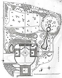 Woburn Abbey - plan of the pleasure ground from Hortus Gramineus Woburnensis (1816)