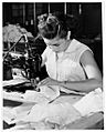 Woman sewing in a Puerto Rico garment shop