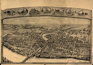 (Bird's-eye view of Thompsonville (now Enfield), Connecticut). LOC 91680391