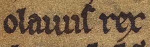 Óláfr Guðrøðarson (British Library Cotton MS Julius A VII, folio 44r)