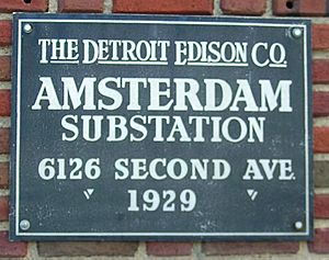 Amsterdam Substation plaque - Detroit Michigan