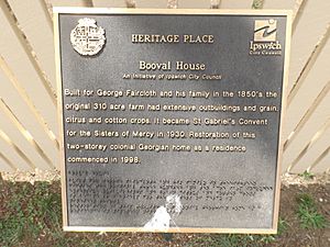 Booval House plaque