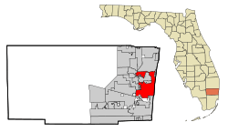 Broward County Florida Incorporated and Unincorporated areas Fort Lauderdale Highlighted.svg